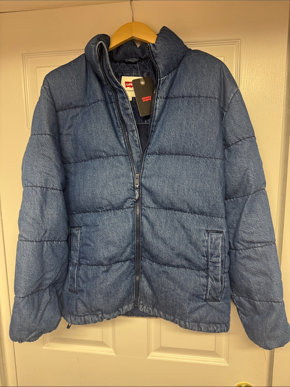 Levis Denim Puffer Jacket Mens Medium